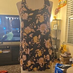 Old Navy Floral Tank Top - Black and Pink
